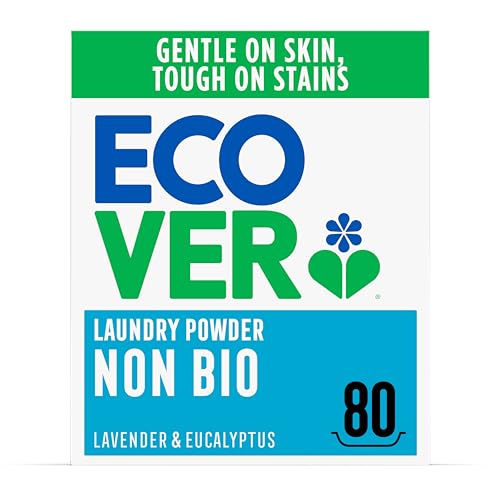 Ecover Non-Bio Laundry Detergent Powder, Laundry Washing Detergent, Fresh Lavender and Eucalyptus Scent, 1 x 80 Washes, 1 x 4kg