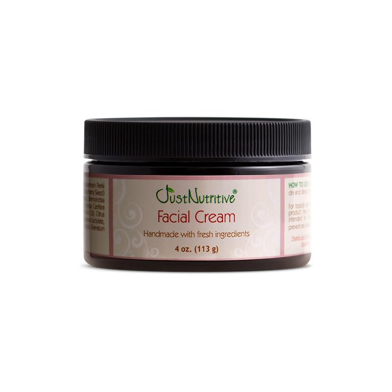 Just Nutritive Facial Cream | All Natural Facial Cream | Moisturizing Cream for Men and Women | Hydrating Facial Cream For Dry, Sensitive, and All Skin Types 4 Oz