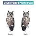 4Pack Reflective Fake Owls Hanging Decoration Garden Owls Scarer Devices with Reflective Tape to Keep Pigeon from Windows Tree