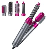 Pppby 5 in 1 Haartrockner Warmluftbürste mit 5 austauschbare Zylinder inkl Stylingdüse Thermobürste Rundbürste zum Trocknen, Glätten, Locken, Professional Heißluftbürste Glätteisen Für Alle Frisuren
