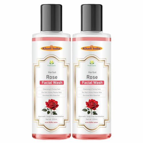 Image of Khadi 100% Herbal Ayurvedic Natural Foaming Rose Water Face Wash 400ml
