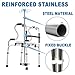 Gubigo IV Poles for Wheelchair Infusion Stand, Medical Grade Reinforced Stainless Steel Portable IV Stand with 4 Hooks and Solid Metal Base, Telescopic Iv Pole Adjustable Height 29.5-52.5 Inches