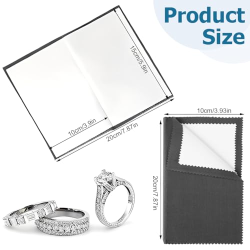 WUSJCOF 4 piezas paños de limpieza de plata para joyas, reutilizables gamuza limpia plata, limpiar plata, paño de limpieza de plata para cobre, oro, plati, plata esterlina, plata - imagen 2