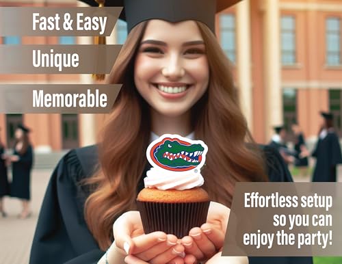 Decorazioni Per Cupcake Con Motivo Florida Gators (24 Pezzi) Dell'università Della Florida, Forniture Per Feste Di Calcio Alligatori, Regalo Di Compleanno, Decorazioni Per Feste Di Laurea - 4