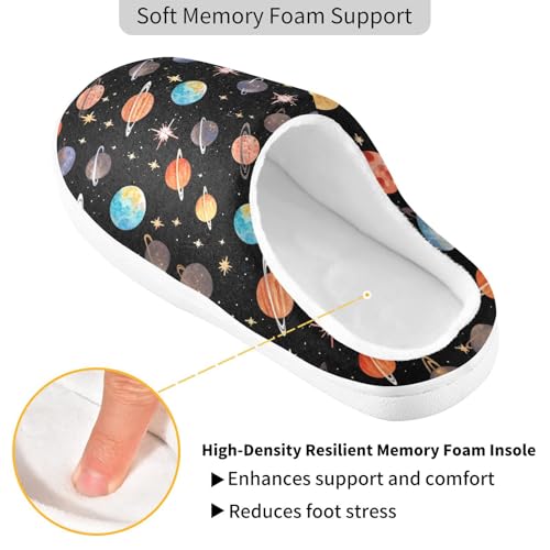 JUNZAN Cosmos and Universe Stars Womens Cotton House Slippers Wide Memory Foam Guest Slippers for Spa Christmas Presents 6-72