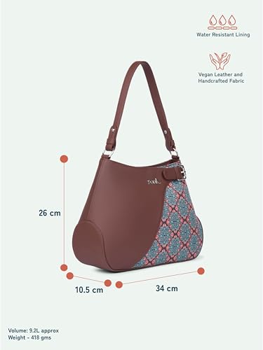 Image of ZOUK Ira Handbag | Stylish Women's Handbag | Luxury Shoulder Bag for Women | Trendy | Fancy Ladies Handbags | Small Purse for Events | Water-Resistant