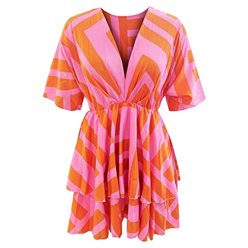 Maxi Dress For Women Resort Wear Preppy Clothes Spring Outfits Sexy Tropical Vacation Midi Sun Dresses Plus Size 2023 Y2K Fit And Flare Kaftan Summer Clothes Women's Formal Dresses(E Orange,X-Large) #TOP4