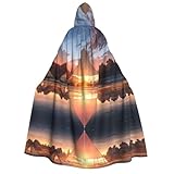 Talla única: esta capa con capucha de longitud completa se adapta a la mayoría de las personas. La longitud (de cuello a dobladillo, sin incluir la capucha) es de 150 cm y la longitud de la capucha es de 40 cm