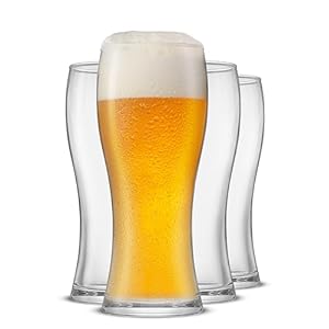 JoyJolt Callen 15.5oz Beer Glasses Set of 4 Beer Pint Glass. Craft Beer Glass, Pilsner Glasses, IPA Beer Glass. Solid Glassware Beer Cup. Classic Beer Gifts, Beer Cups, Mugs and Beer Glasses for Men