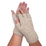 Native World Possum - Guantes sin dedos de lana merino para mujer y hombre, suaves, extremadamente cálidos, natural, M