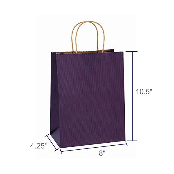 BagDream geschenk-taschen 8x4.75x10.5 100pcs einkaufstaschen, cub, papiertüten, kraft-taschen 8x4.25x10.5" lila – Bild 3