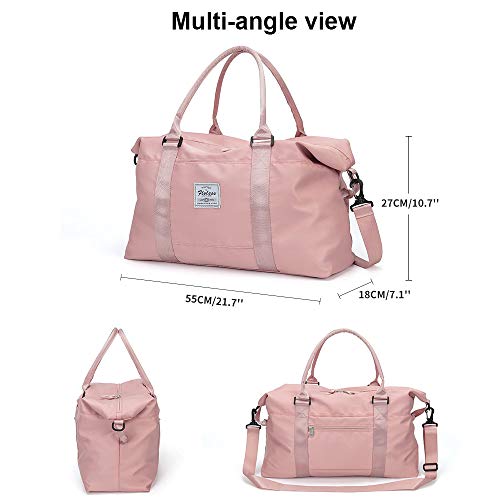 Travel Duffel Bag, Sports Tote Gym Bag, Shoulder Weekender Overnight Bag for Women