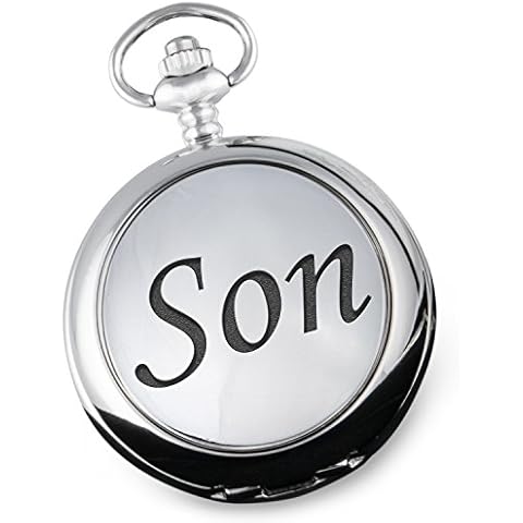 Mens 30th Birthday Gift Mother of Pearl Son Engraved Pocket Watch 30 Cover