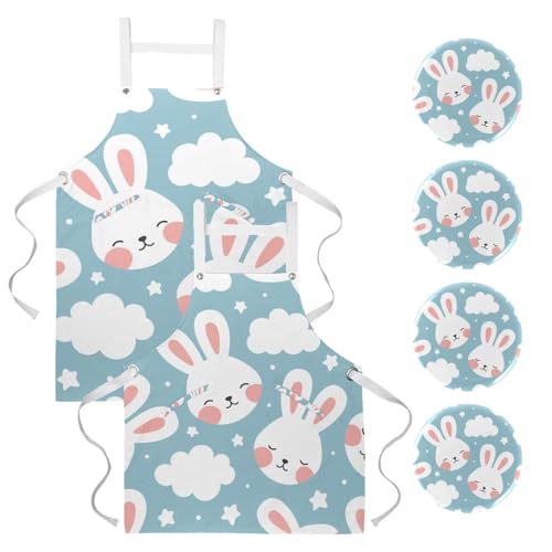 Tablier de cuisine avec 4 broches pour travail et service
