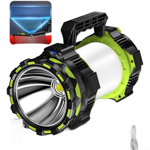 Linterna de mano LED recargable, luz de camping al aire libre, luz de pesca de montaña, linterna impermeable de patrulla (A)