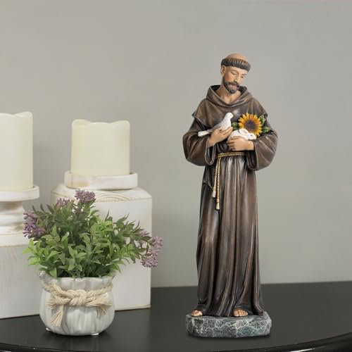 Estatua de San Francisco de Asís 12.5 pulgadas miniatura 2