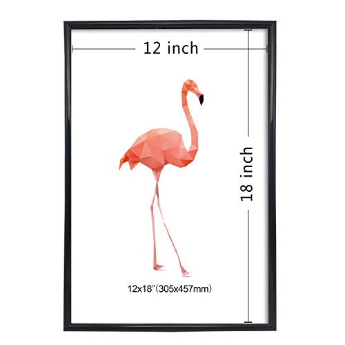 Idecorelife Frameology 1 Pc 12 X 18 Inch Black Poster Frame - Large Size Picture Frame - Wall Hanging Decorative Display - Modern Smooth Wooden Finish Pack Of 1 12X18 Frames #TOP1