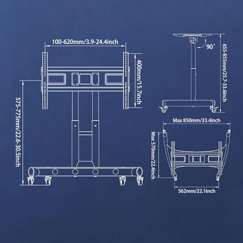 Soporte móvil para TV con ruedas ajustable para pantallas 32-70'' miniatura 2