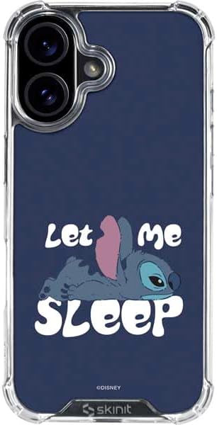 Skinit Clear Phone Case Compatible with iPhone 16 Plus - Officially Licensed Disney Lilo and Stitch Stitch and Angel Design