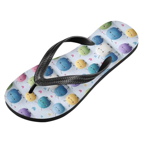 Flip Flop Sandals Cute Monsters Print for Women Men Beach Outdoor XS2