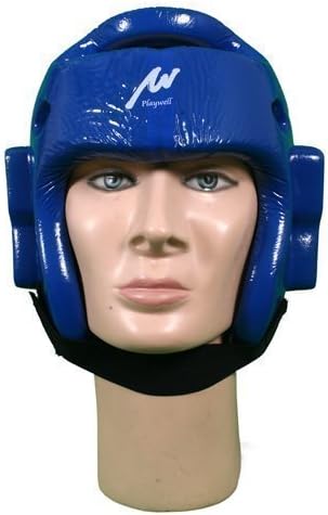 Playwell Martial Arts Dipped Foam Sparring Head Guard Blue - Single Layer