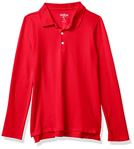 OshKosh B'Gosh Girls' Long Sleeve Uniform Polo Shirt Ruby