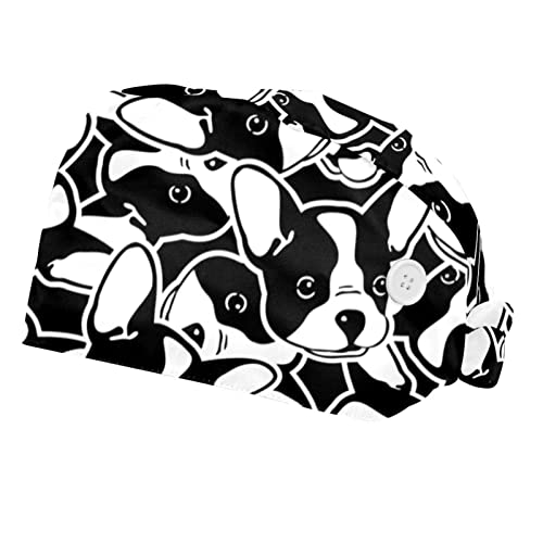 Chapeaux de Travail Couvre-Chef Unisexe Casquette Hommes Femmes Motif Chien 2 pièces