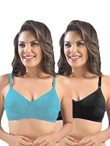 Image of SONARI Womens Cotton Everyday Bra | Non Padded, Wire Free, Comfortable Bra with Seamed Cups | Medium Coverage, Hook and Eye Closure for Everyday Wear | Adjustable Strap for a Customized Fit - Loreal