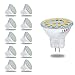 Produktbild MR11 GU4 12V LED-Strahler Warmweiß 3000K, 5W Ersetzt 40 Watt Halogenspot, 400LM, 120 Grad, AC/DC 12V-24V, Nicht dimmbar, GU4 Einbaustrahler, 10er-Set