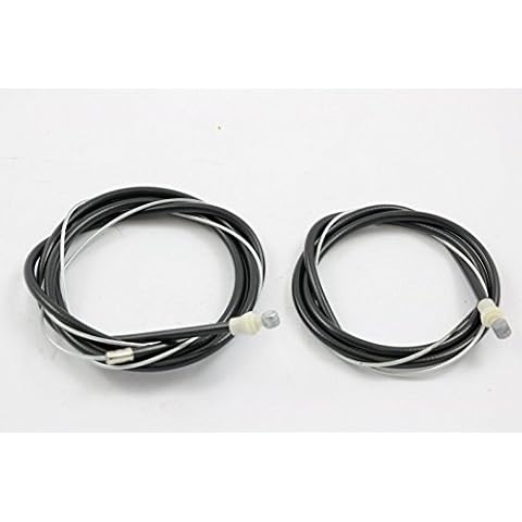 OLD SCHOOL BMX OR ALL BIKE BLACK FRONT & REAR BRAKE CABLE SET BARREL END Cover