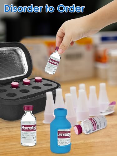 Image of YOUSHARES Insulin Fridge Holder Storage Case Organizer, peptide Vial Organizer Bag Fits Standard 10ml U-100 Vials, Built-in Aluminium Foil | Safe and Reliable Bottle Protector