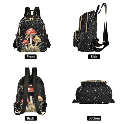 Image of Mushroom Quilted Backpack Purse for Women Fashion Small Backpack M | Shoulder Bag Travel Casual Daypack