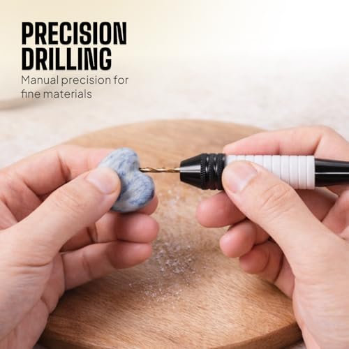 Image of Pin Vise Hand Drill Manual with Micro Drill Bits, Jewelry Drill for Resin