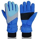DARCHEN Kids Snow Gloves for Boys Girls Winter Waterproof Insulated Kids Ski Gloves Thickening Warm