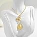 HETICA Round Chunky Gold-Plated Necklace for Women Lion Necklace Fashion Short Necklace Jewelry Gift