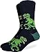 Good Luck Sock Men's Black T-Rex Dinosaur Crew Socks,Large (Shoe size 7-12)