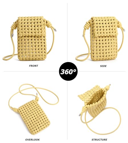 Image of myfriday Mini Quilted Crossbody Purse, Chain Strap Summer Shoulder Bag | Metal ball chain adjuster, snap closure and lightweight phone pouch add cute summer carry for holidays and shopping