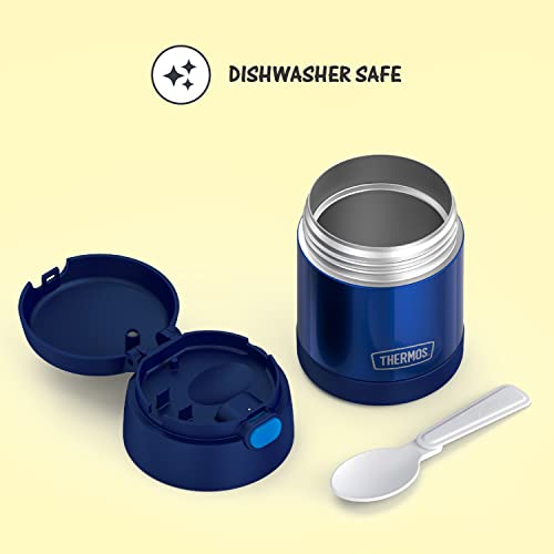 Thermos Funtainer 10 Ounce Stainless Steel Vacuum Insulated Kids Food Jar With Folding Spoon, Navy #TOP3
