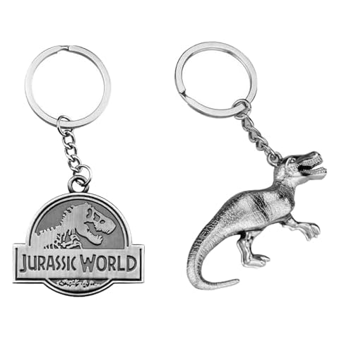 MUAMAX Dinosaur Keychain Keyring Pendant Dino Keyring for Kids Bags Metal Dinosaur Holder for Boys Men Gifts Dinosaur Lover Gift Silver Dinosaur Charm Dinosaur Jewelry Backpack Car Key Pendant Cover