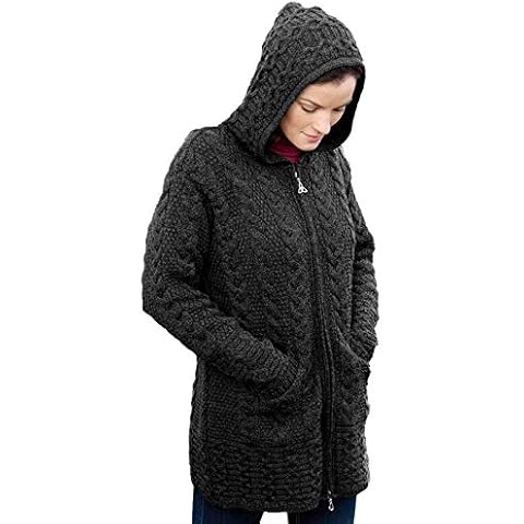 Hooded Coat with Celtic Knot Zipper Pull Charcoal Cover