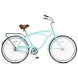 Beach Cruise Bicycle: Ergonomically designed with classic swept-back handlebars, this 26 inches beach cruise bike offers a comfortable upright riding position. It's perfect for neighborhoods, beaches, parks, or city commuting, making it an excellent ...