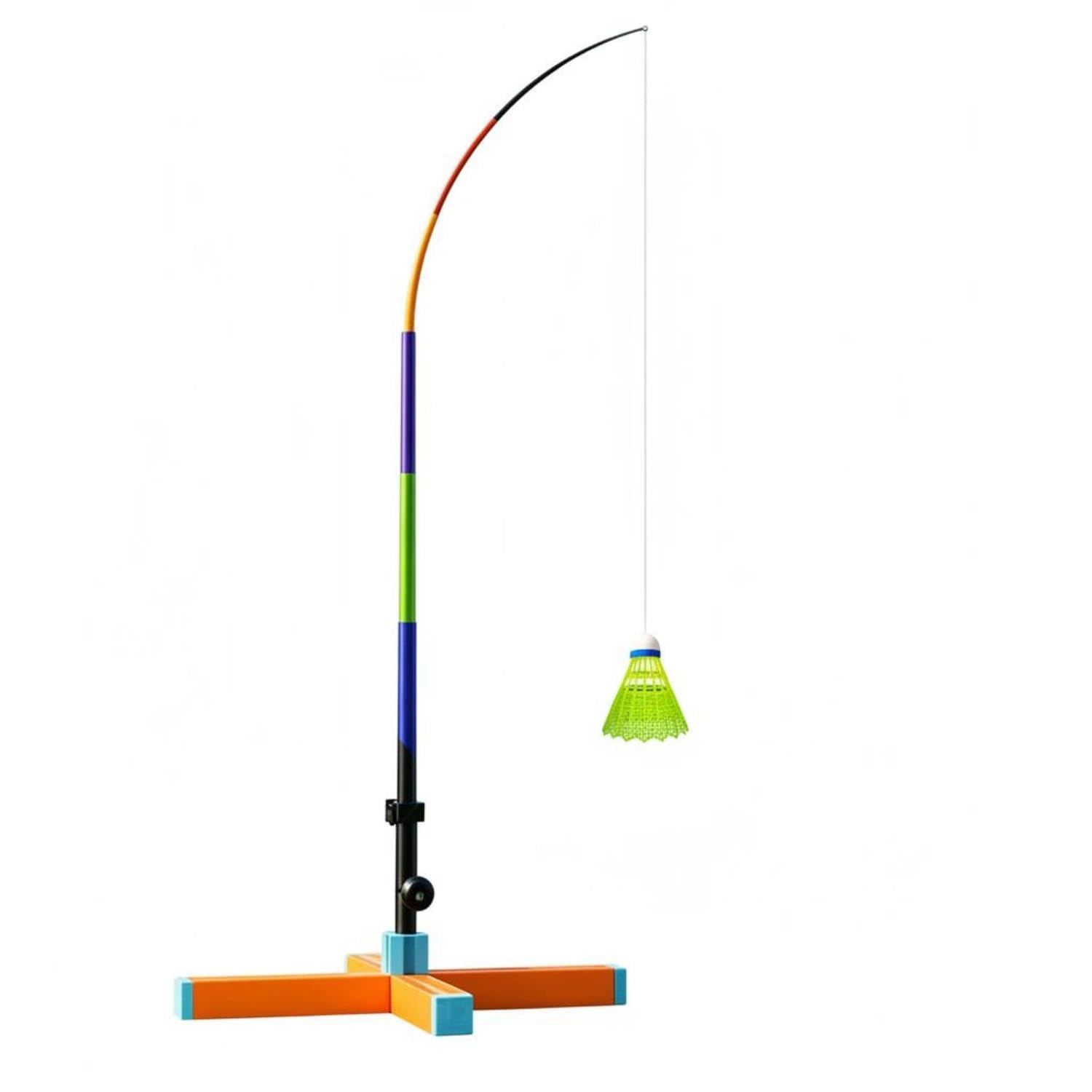 Jump Training Stick Indoor Outdoor Use Badminton Rebound Coach Adjustable Height Rebound Shuttle Coach for Children, Adults, Home, Cross Base 3 Balls | Sporting Goods-image-46