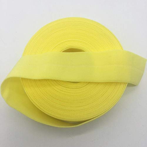 Ttndstore 5Yards/Lot 20Mm 3/4" Yellowfold Over Elastic Spandex Satin Band Lace Dress Sewing Trim-12851 #TOP12