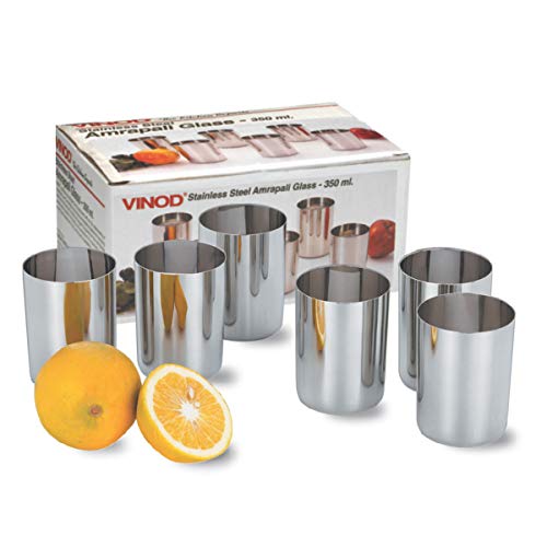 Image of Vinod Stainless Steel Amrapali Glass - Six Glasses in one Box (300 ml)