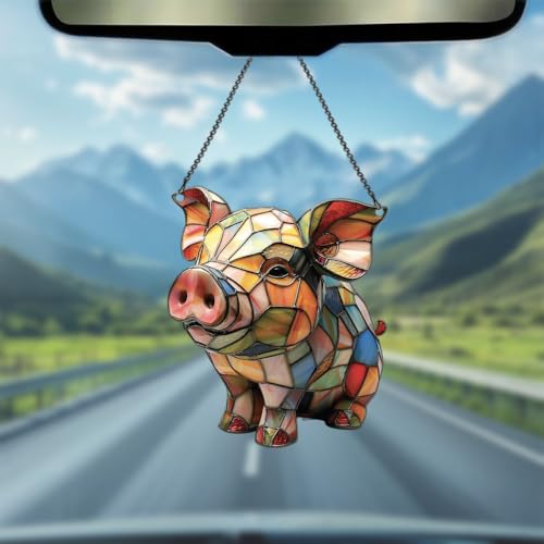 Image of Pig Acrylic Ornament Gift for Pig Lovers Christmas Hanging Decor