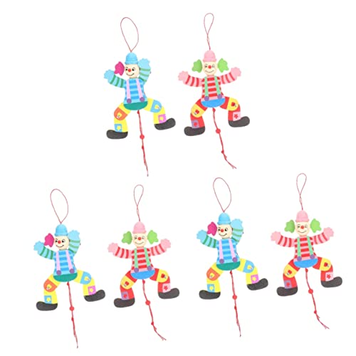 Toyvian 6 Pièces Marionnettes À Main Marionnettes Noël Tout-Petit Jouet des Poupées Spectacle De Marionnettes Jouets Marionnette Interactive Amusante Fête De Clown en Bois