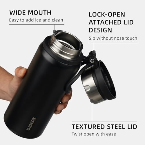 Image of BJPKPK 25oz Insulated Water Bottle, Stainless Steel Bottle with Handle | Vacuum Insulated Bottle with Leak-Proof BPA-Free Design, Keeps Drinks Cold & Hot for Gym, Office, Travel & Daily Use