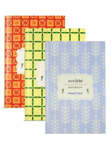 Image of DOODLE Set of 3 B6 Notebooks | 12 x 18 cm Soft Cover | 76 Pages Each | Compact Ruled Scribbl Notebooks for Notes, Plans, Practice, Journaling, School, College & Everyday Writing