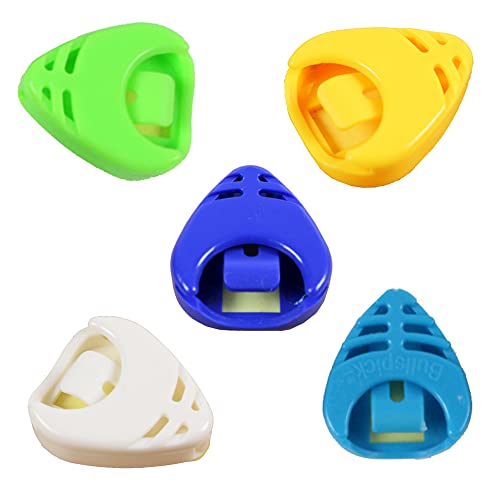 Rayzm Lot de 5 supports en plastique pour médiators de guitare, vert, jaune, bleu, blanc et bleu clair - Les Beatles, Paul McCartney, John Lennon, RIngo Starr, George Harrison Rayzm Lot de 5 supports en plastique pour médiators de guitare, vert, jaune, bleu, blanc et bleu clair