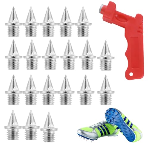 20pcs 0.25in Stainless Steel Spikes for Running Shoes - 6mm with Spike Wrench & 1/4 Inch Replacement (Silver) 20pcs 0.25in Stainless Steel Spikes for Running Shoes - 6mm with Spike Wrench & 1/4 Inch Replacement (Silver)